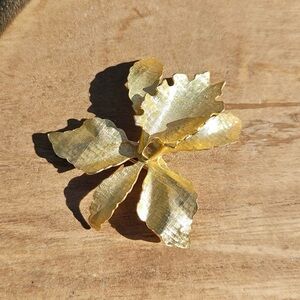 Vintage Gold Orchid Brooch